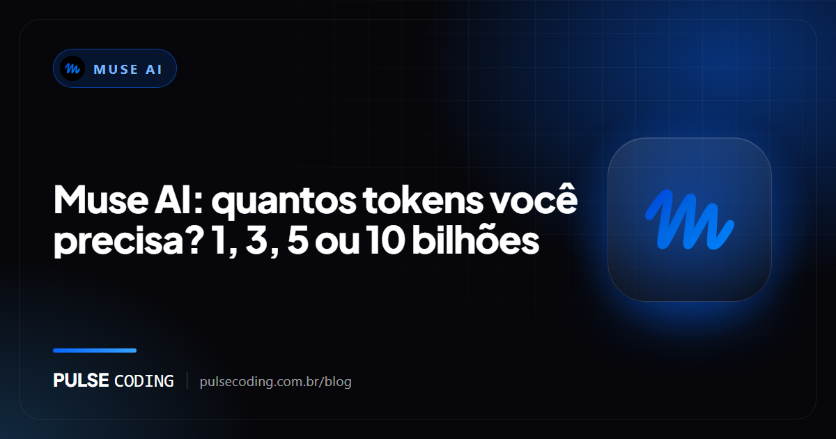 Capa do artigo: Muse AI, quantos tokens você precisa, com a marca Muse AI